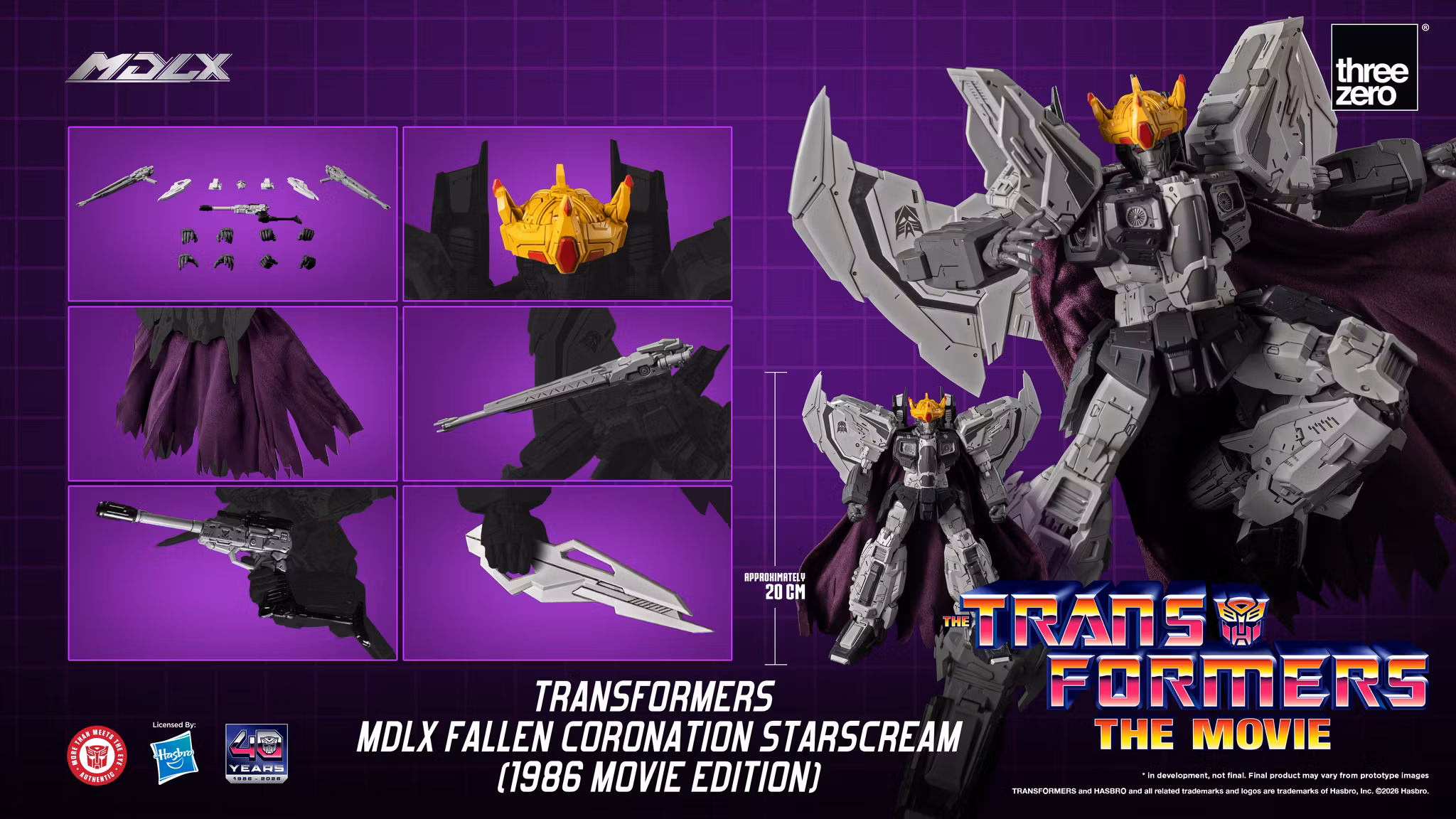 The Transformers: The Movie 40th Anniversary MDLX Starscream (Fallen Coronation) (1986 Movie Edition) Action Figure