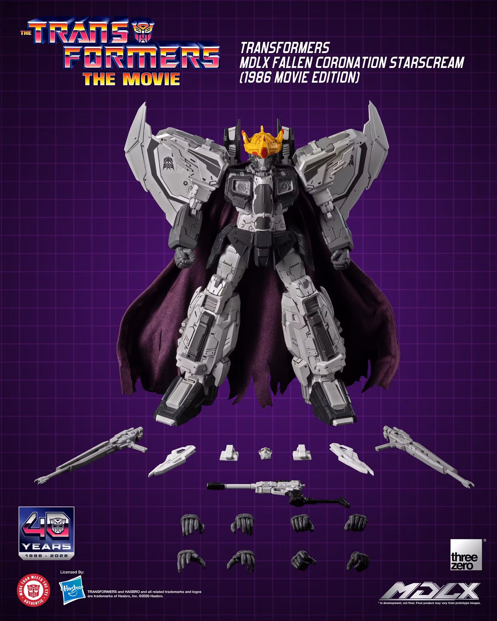 The Transformers: The Movie 40th Anniversary MDLX Starscream (Fallen Coronation) (1986 Movie Edition) Action Figure