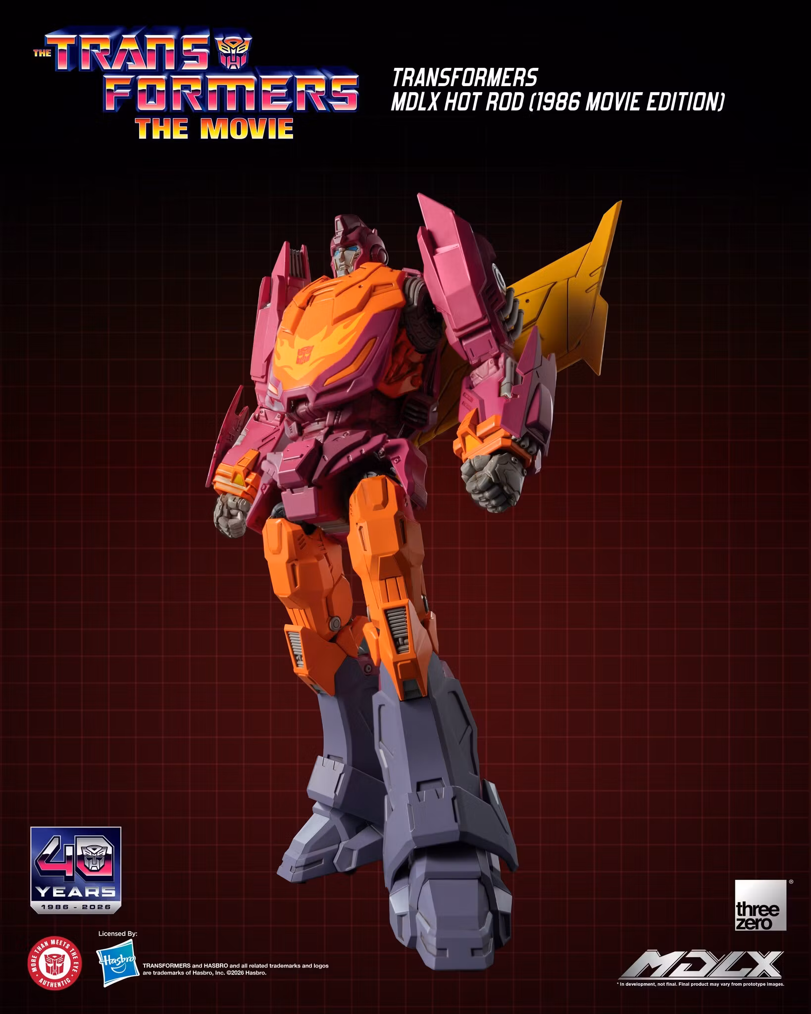 The Transformers: The Movie 40th Anniversary MDLX Hot Rod (1986 Movie Edition) Action Figure