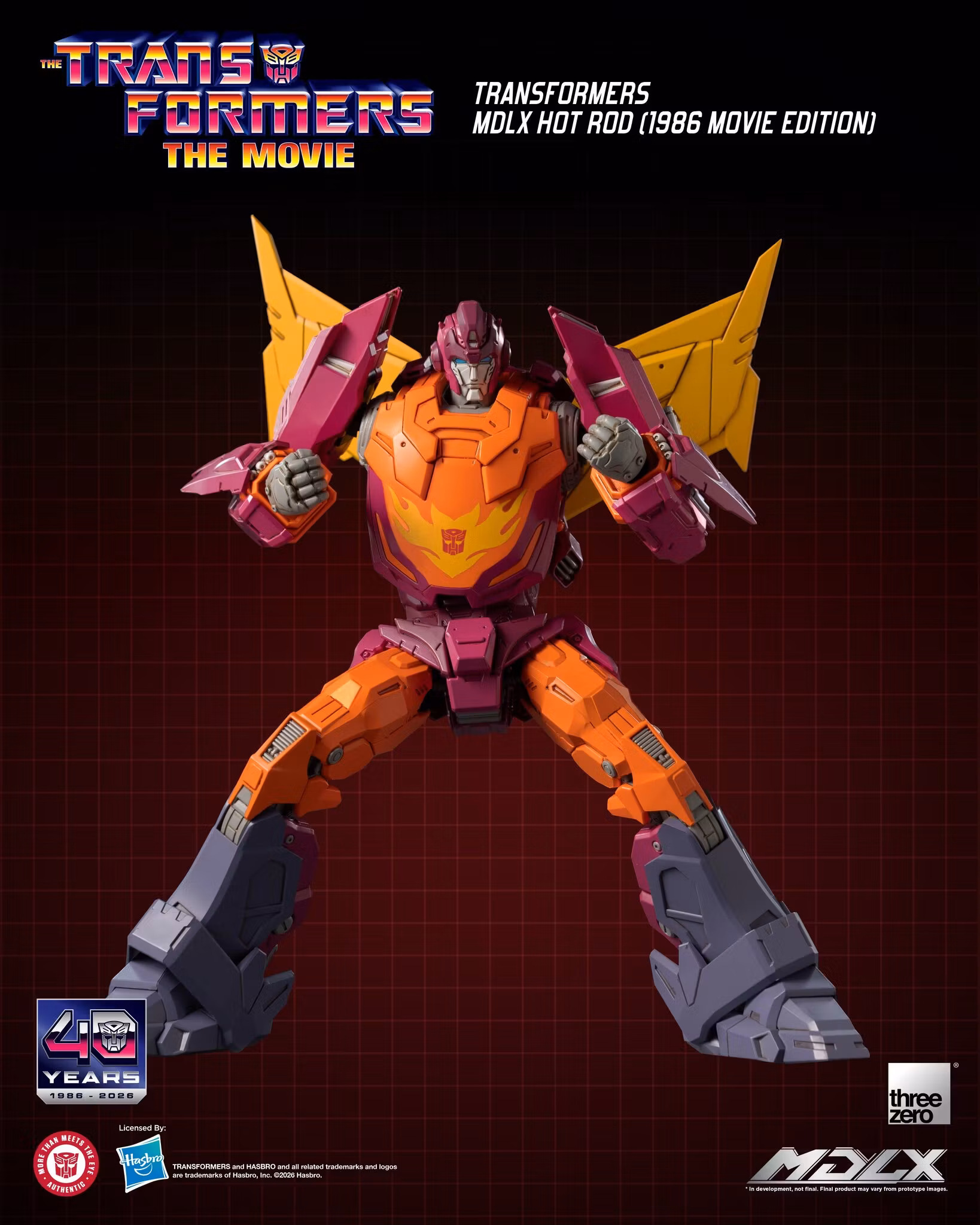 The Transformers: The Movie 40th Anniversary MDLX Hot Rod (1986 Movie Edition) Action Figure