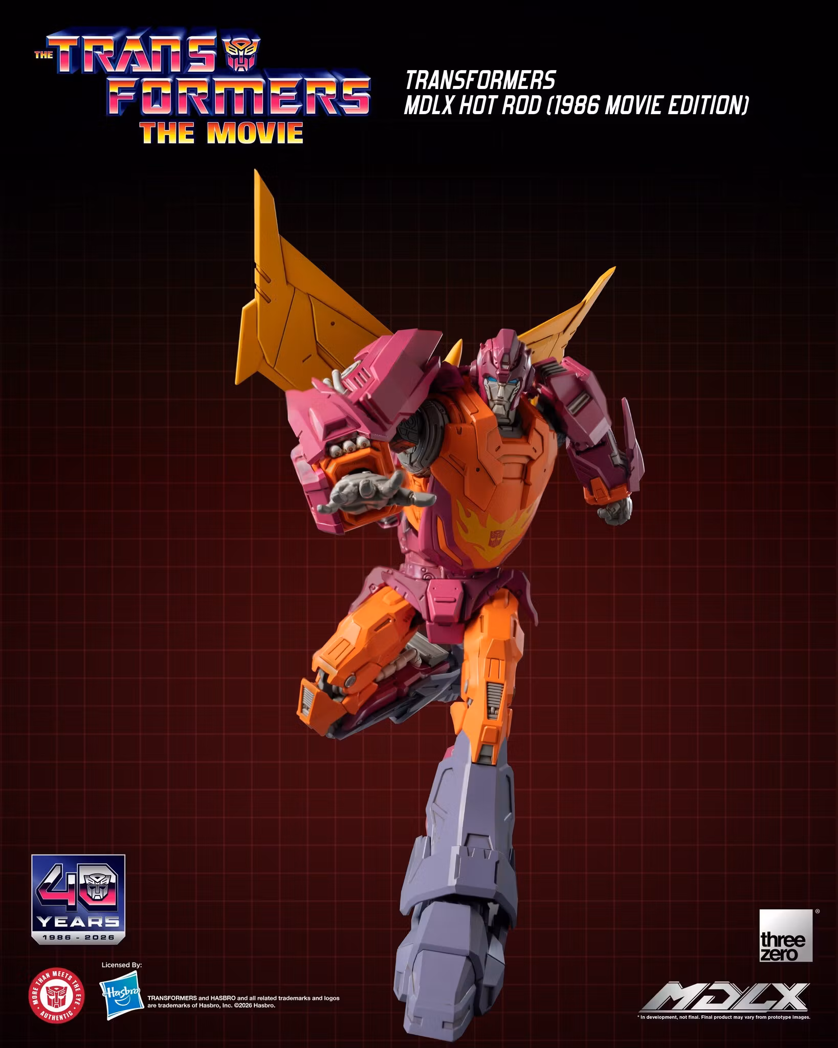 The Transformers: The Movie 40th Anniversary MDLX Hot Rod (1986 Movie Edition) Action Figure