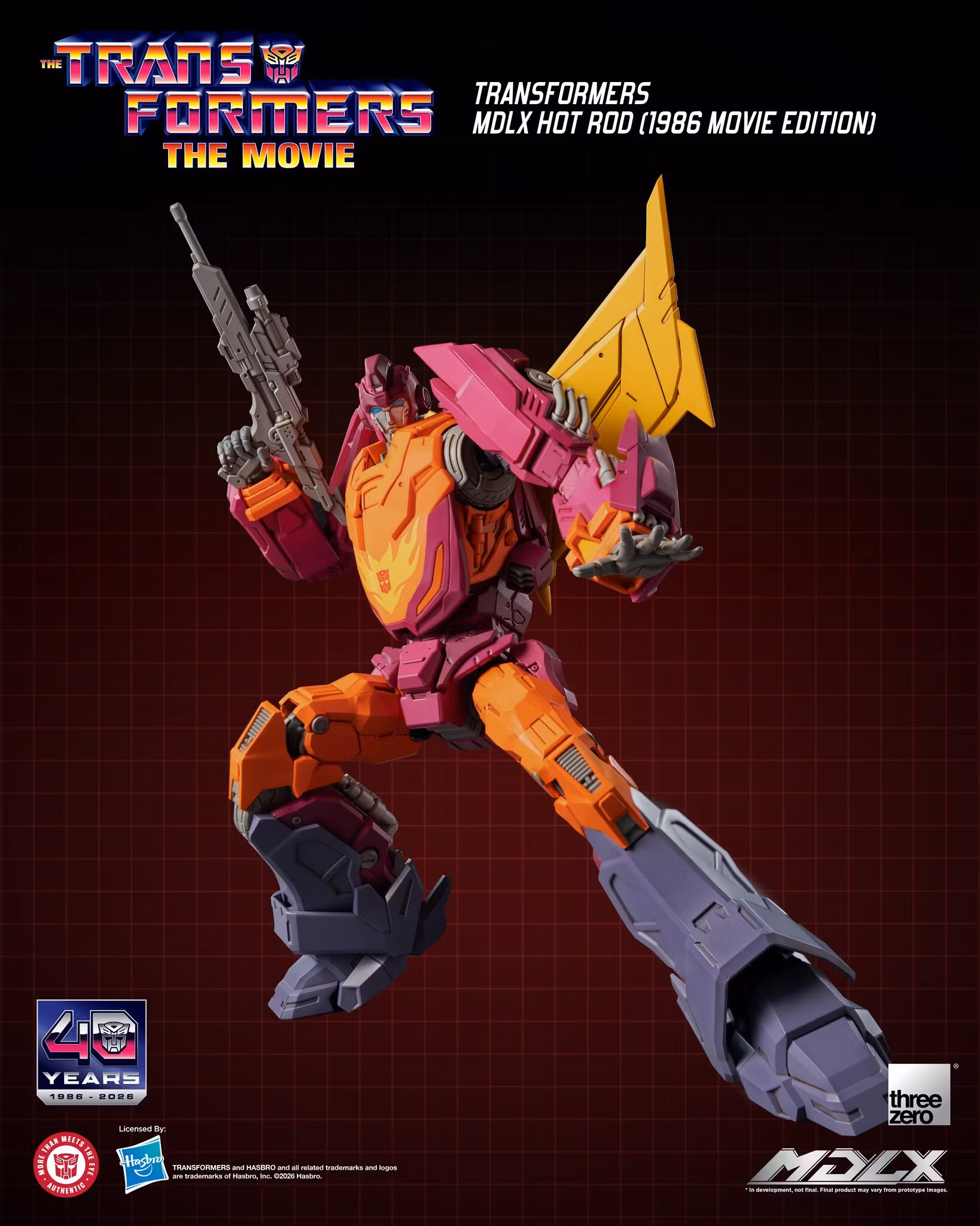 The Transformers: The Movie 40th Anniversary MDLX Hot Rod (1986 Movie Edition) Action Figure