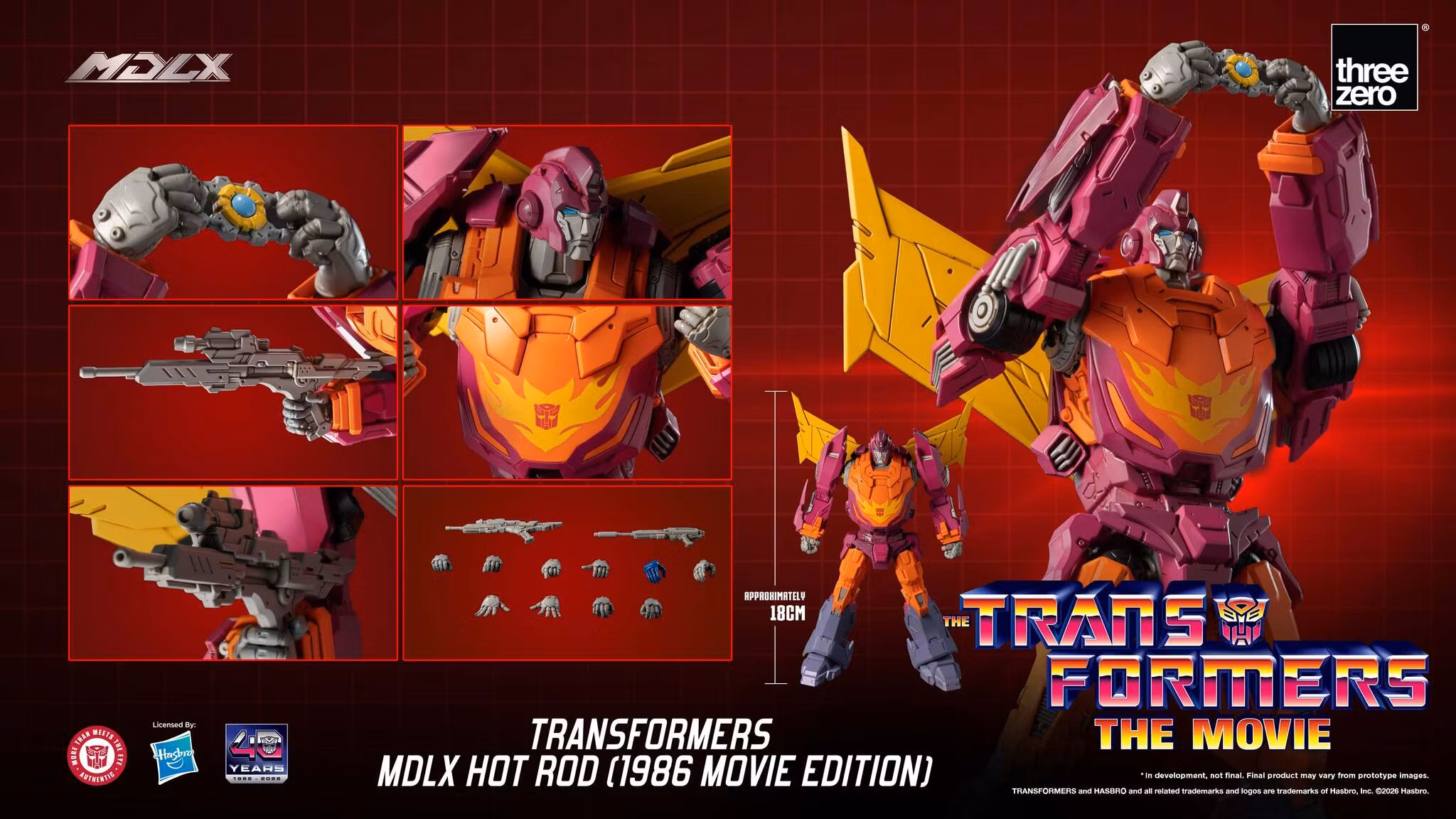 The Transformers: The Movie 40th Anniversary MDLX Hot Rod (1986 Movie Edition) Action Figure