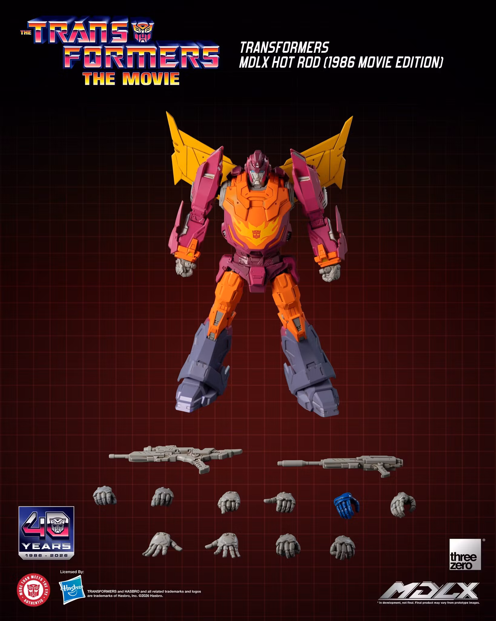 The Transformers: The Movie 40th Anniversary MDLX Hot Rod (1986 Movie Edition) Action Figure