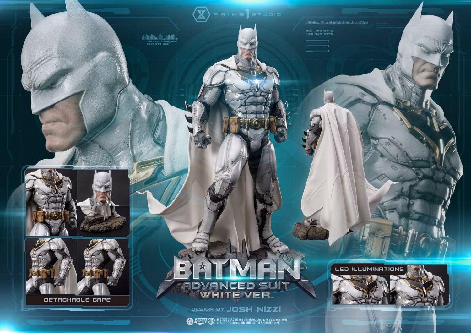 Justice League Ultimate Museum Masterline Batman Advanced Suit (White Ver.) Limited Edition Statue