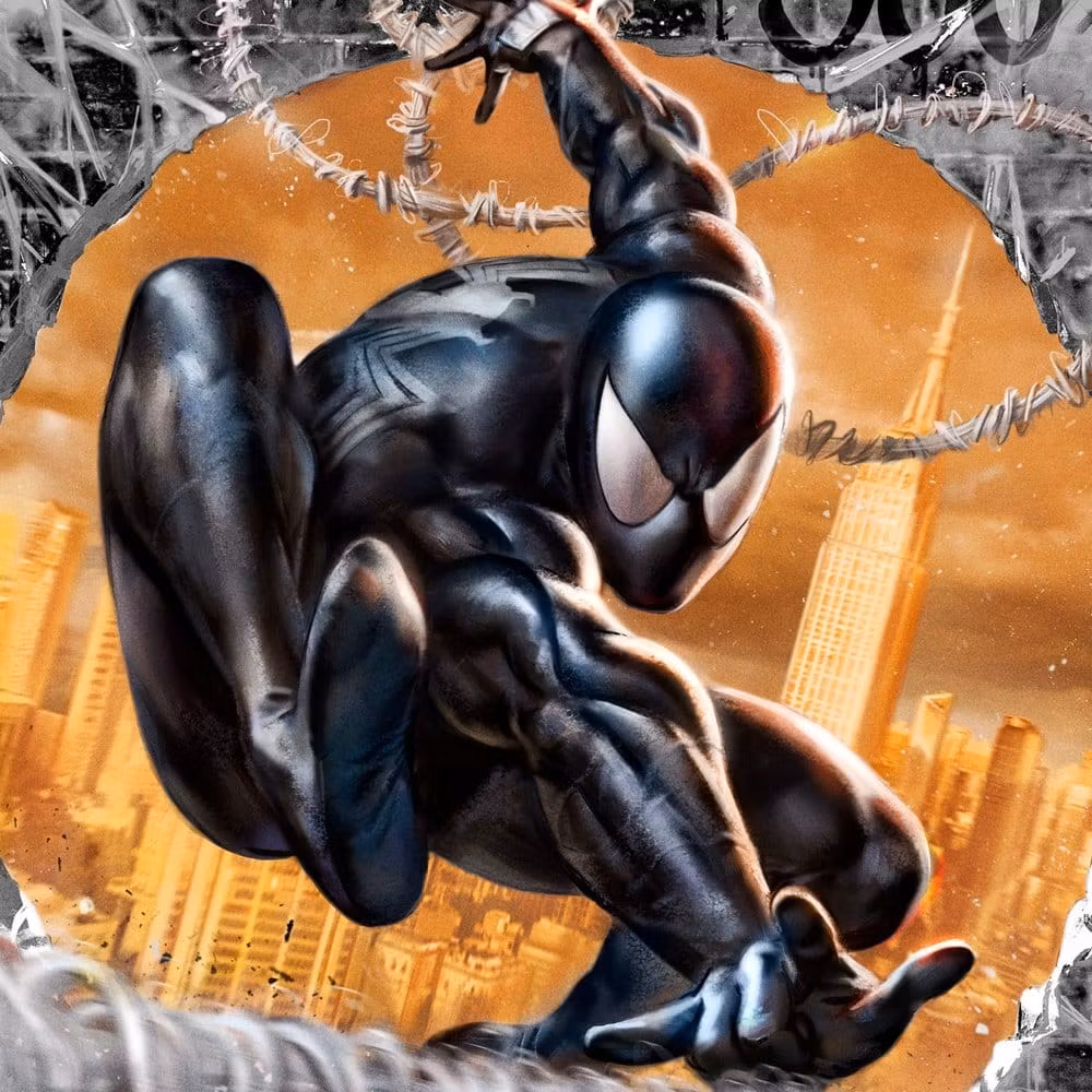Marvel Fine Art Print The Amazing Spider-Man #300 Tribute (Black High-Gloss Variant)
