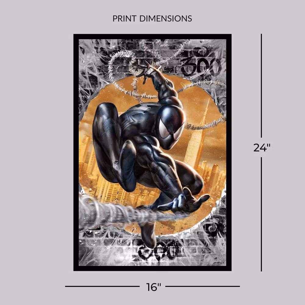 Marvel Fine Art Print The Amazing Spider-Man #300 Tribute (Black High-Gloss Variant)