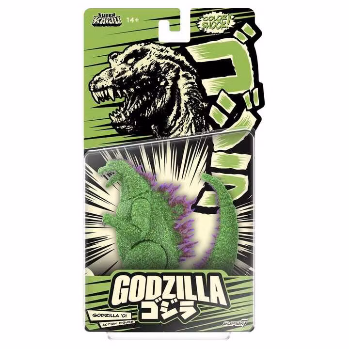 Godzilla Toho Super Kaiju Action Figure Godzilla 2001 (Color Shock, Clear Green Glitter with Metallic)