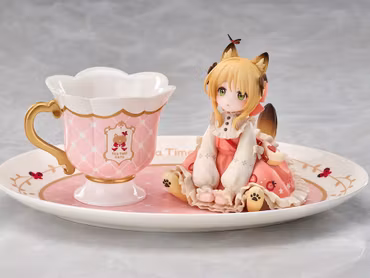 Decorated Life Collection Tea Time Cats Orange Cat Figure