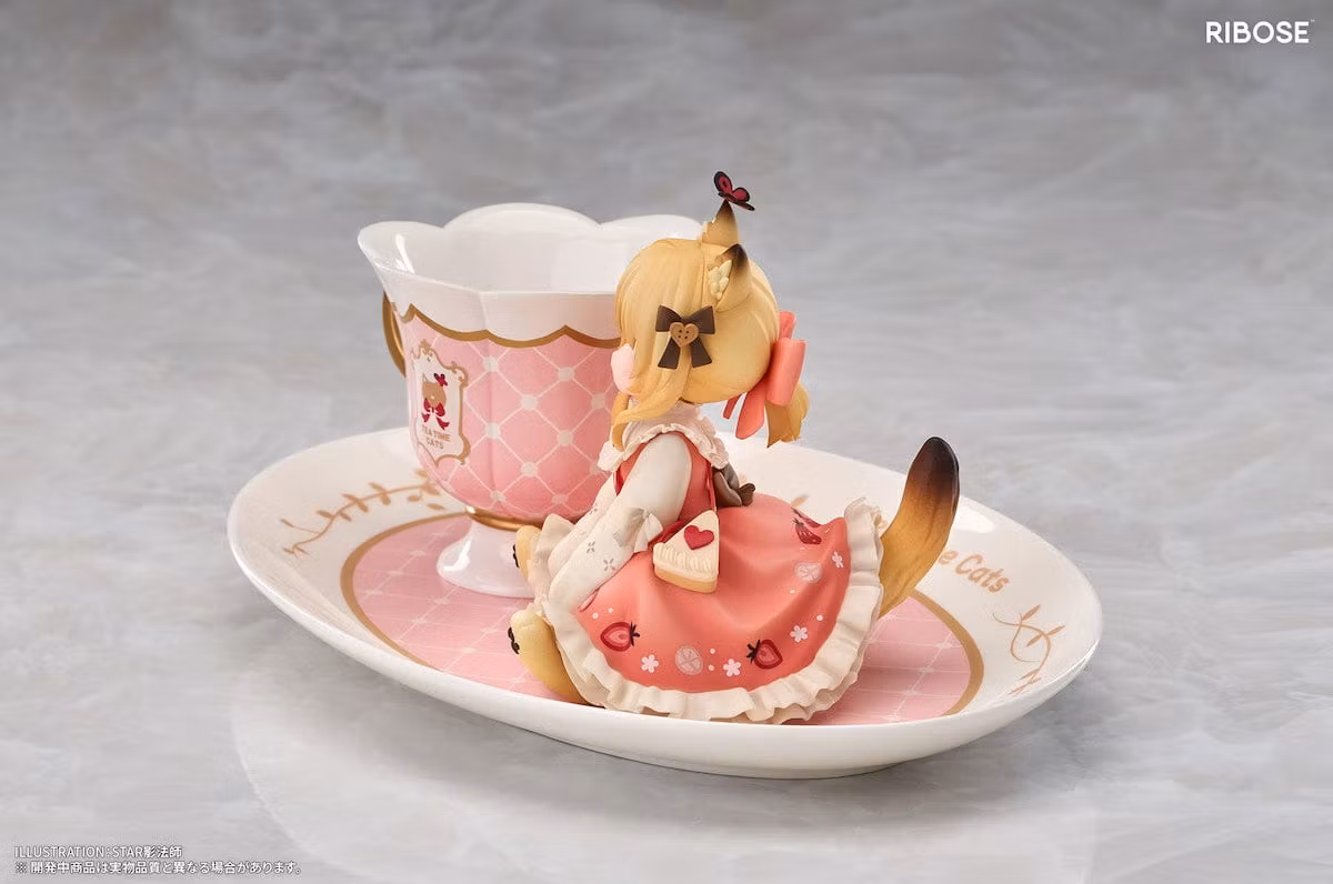 Decorated Life Collection Tea Time Cats Orange Cat Figure