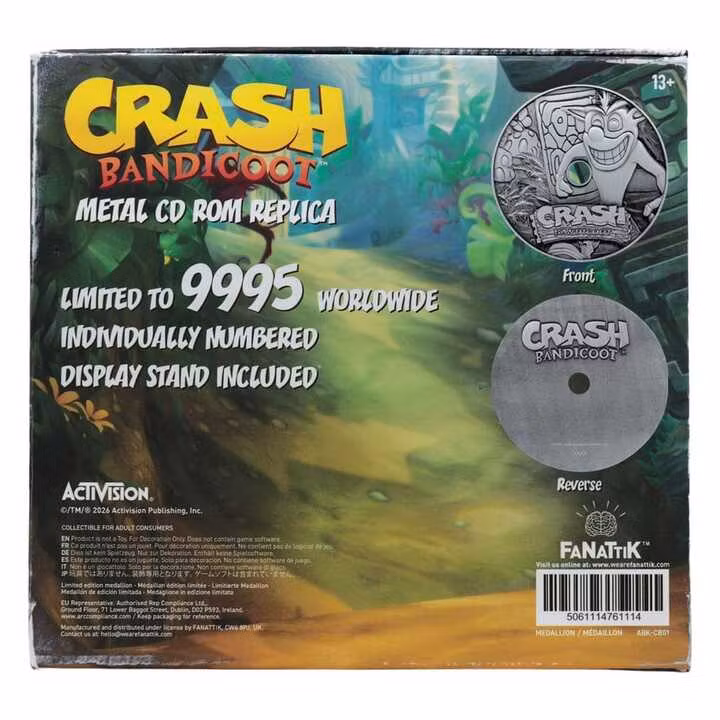 Crash Bandicoot Replica Metal CD-ROM Collectible Limited Edition