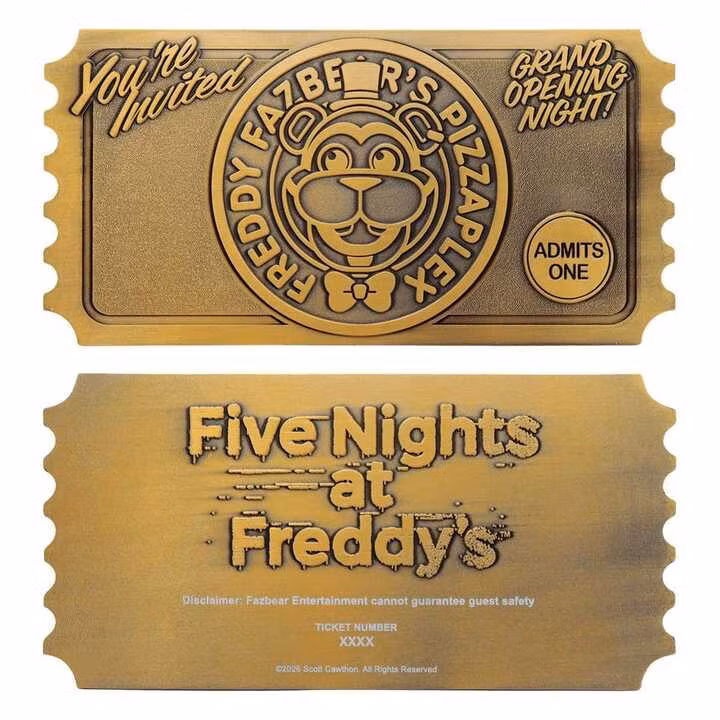Five Nights at Freddy's Replica Pizzaplex Opening Night Ticket Limited Edition