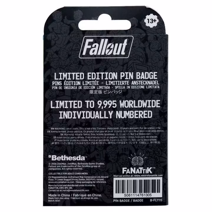 Fallout Pin Badge Vault Door 111 Limited Edition Hinged