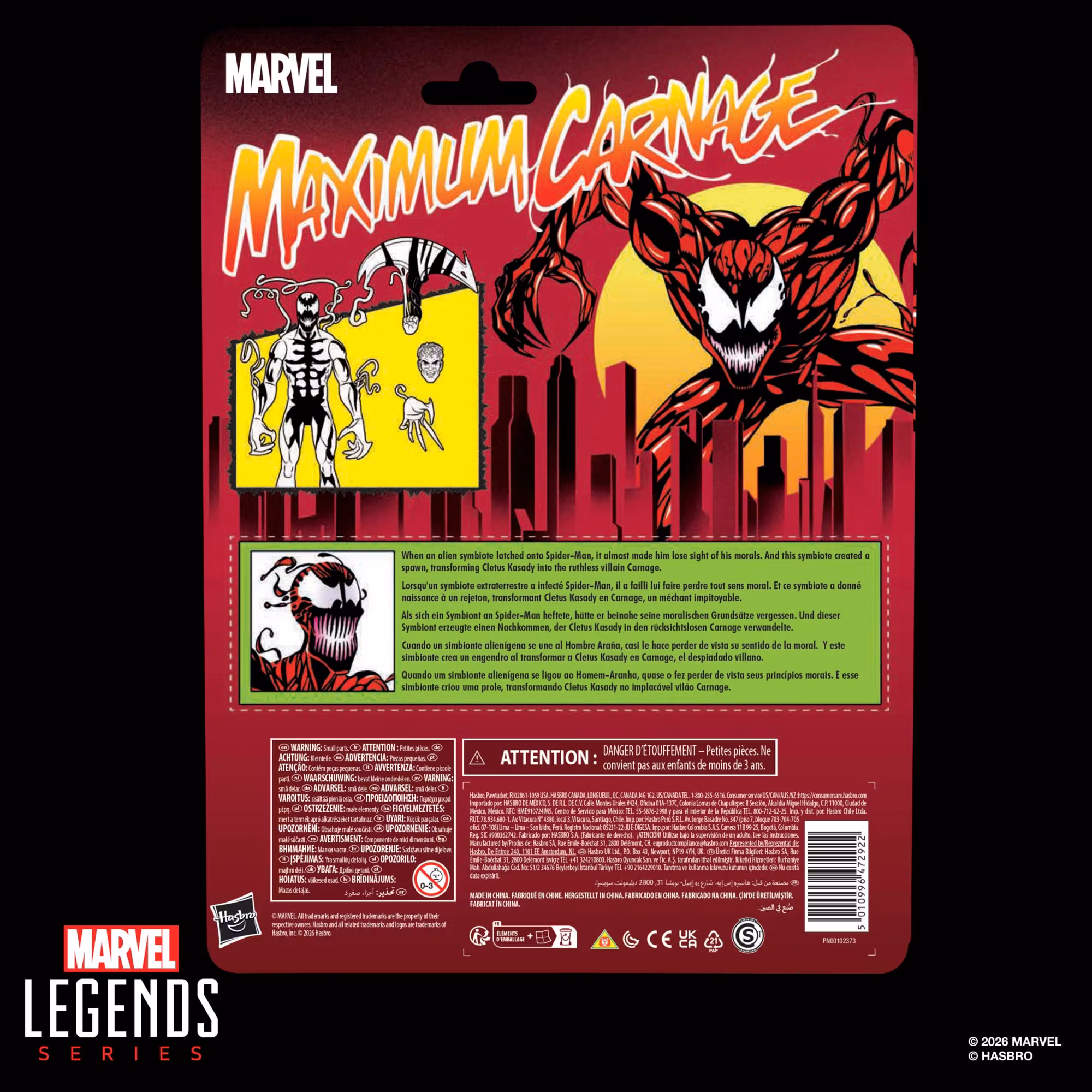 Spider-Man: The Animated Series Marvel Legends Retro Collection Carnage (Maximum Carnage Cardback) Action Figure