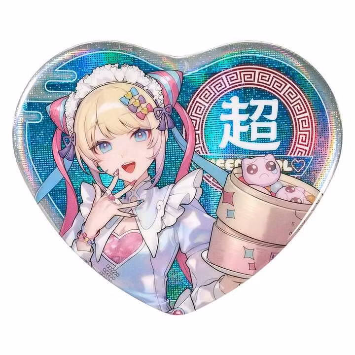 Needy Streamer Overload Needy Streamer Chinese Restaurant Series Heart-Shaped Pinback Button OMGkawaiiAngel