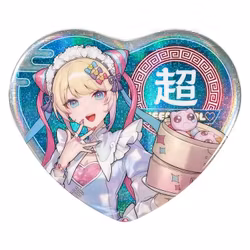 Needy Streamer Overload Needy Streamer Chinese Restaurant Series Heart-Shaped Pinback Button OMGkawaiiAngel
