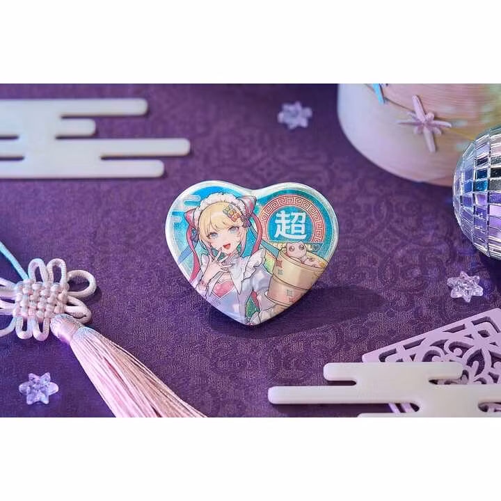 Needy Streamer Overload Needy Streamer Chinese Restaurant Series Heart-Shaped Pinback Button OMGkawaiiAngel
