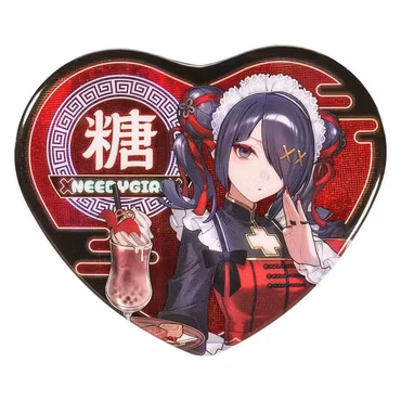 Needy Streamer Overload Needy Streamer Chinese Restaurant Series Heart-Shaped Pinback Button Ame