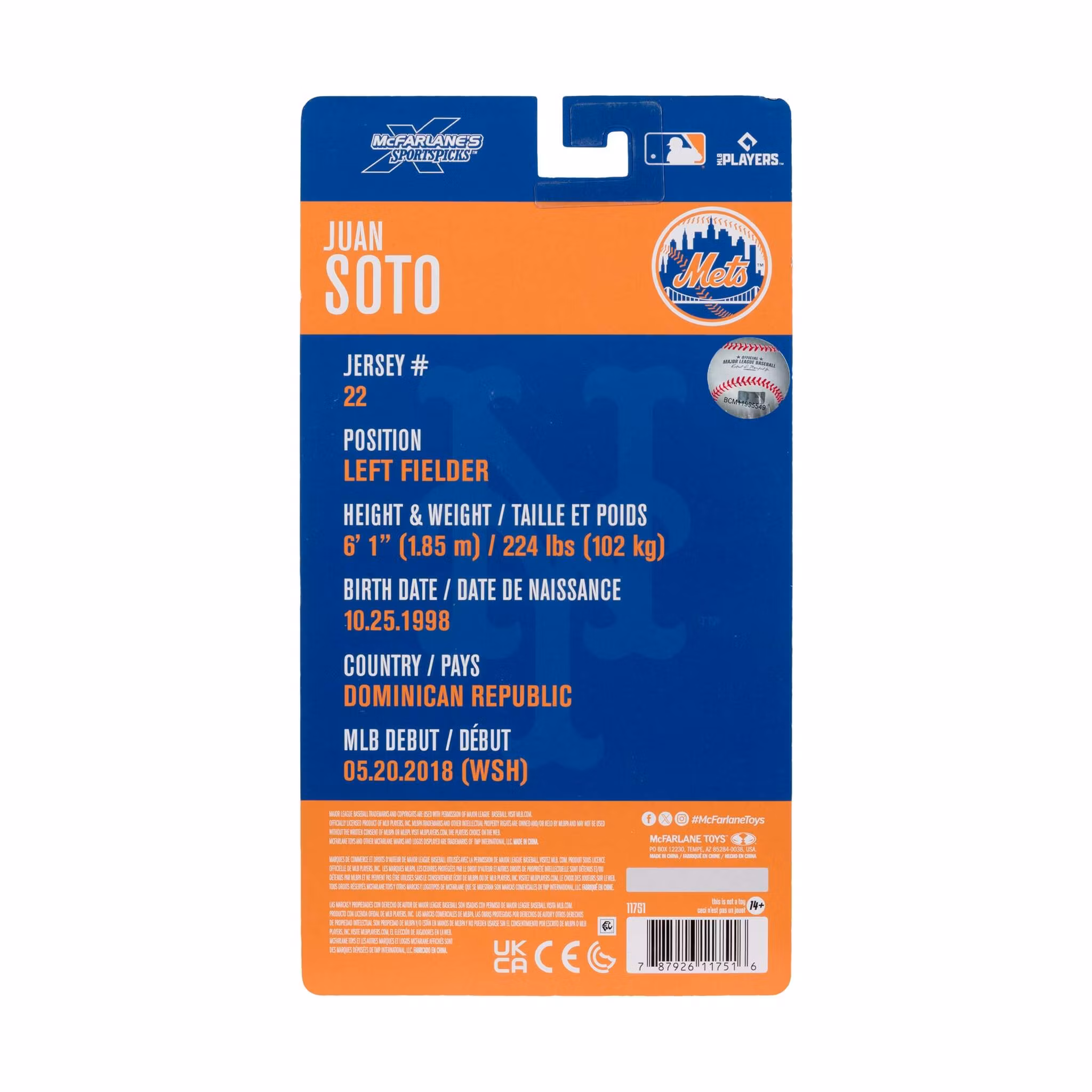MLB SportsPicks Juan Soto (New York Mets) Action Figure