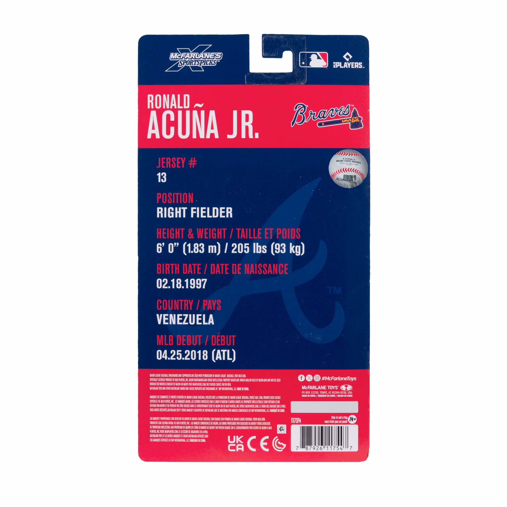 MLB SportsPicks Ronald Acuna Jr. (Atlanta Braves) Action Figure