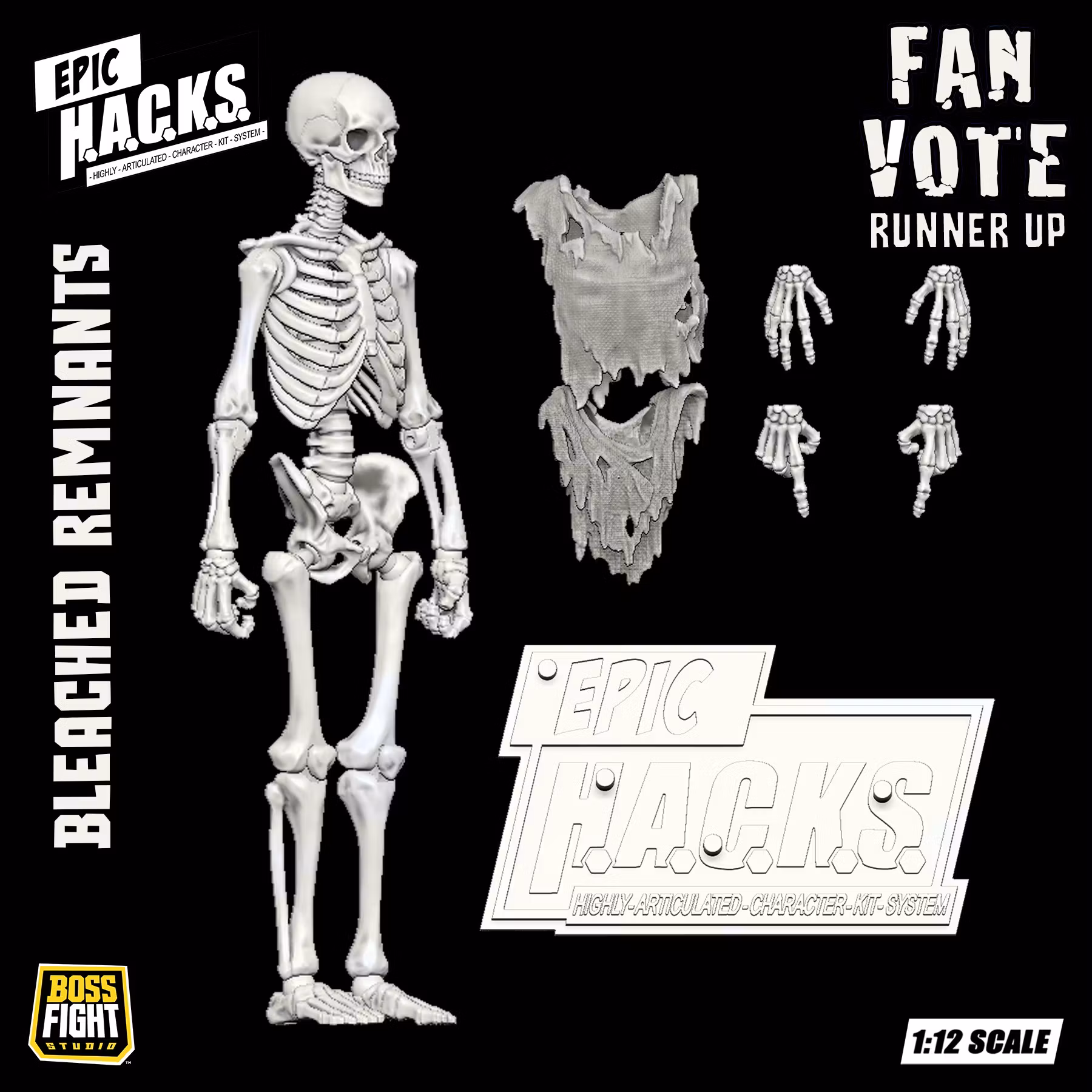 Epic H.A.C.K.S. Skeleton Blank (Bleached Remnants) 1/12 Scale Action Figure