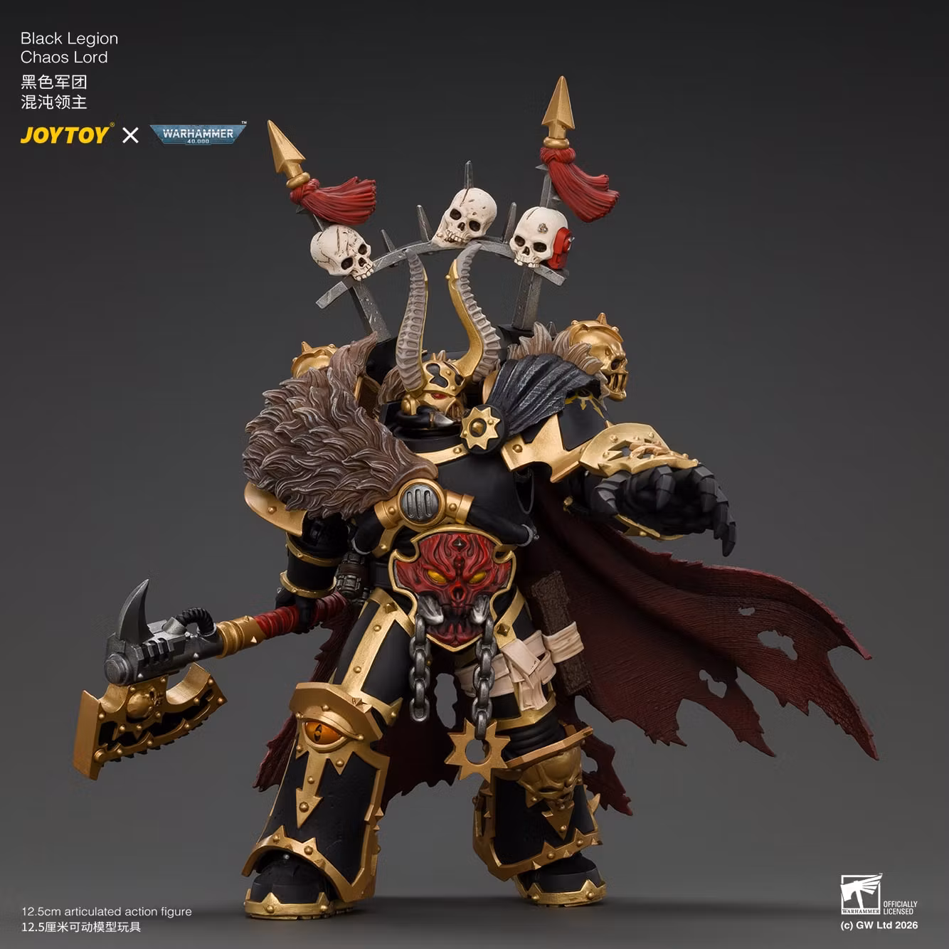Warhammer 40,000 Black Legion Chaos Lord 1/18 Scale Action Figure