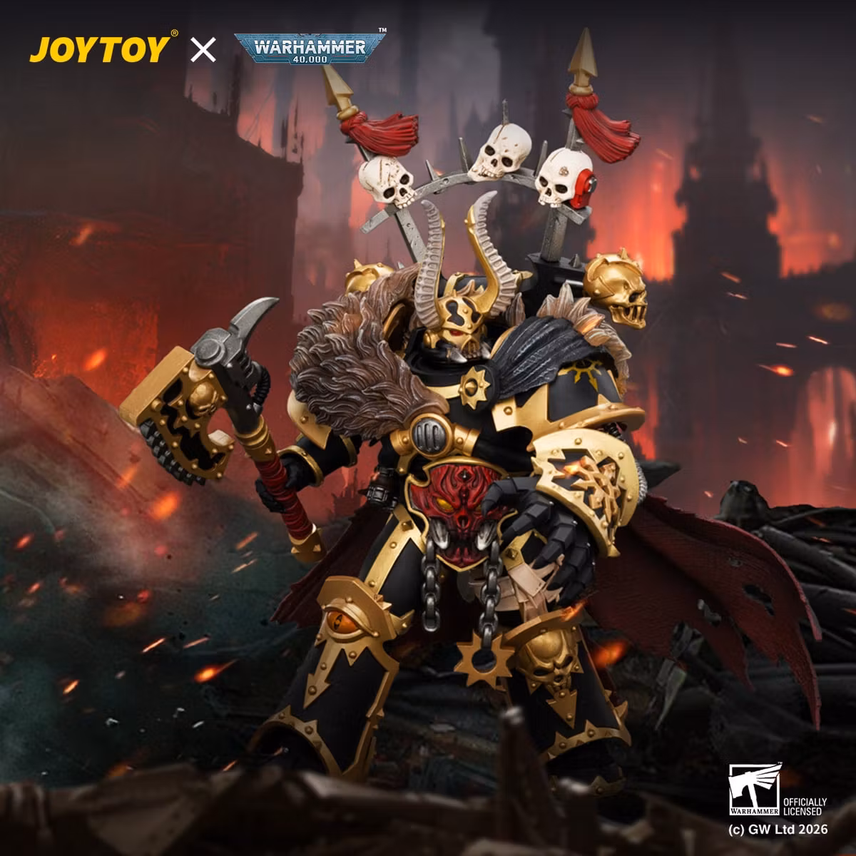 Warhammer 40,000 Black Legion Chaos Lord 1/18 Scale Action Figure