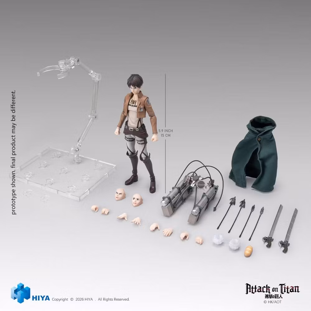 Attack on Titan Exquisite Basic Series Eren Yeager 1/12 Scale Action Figure