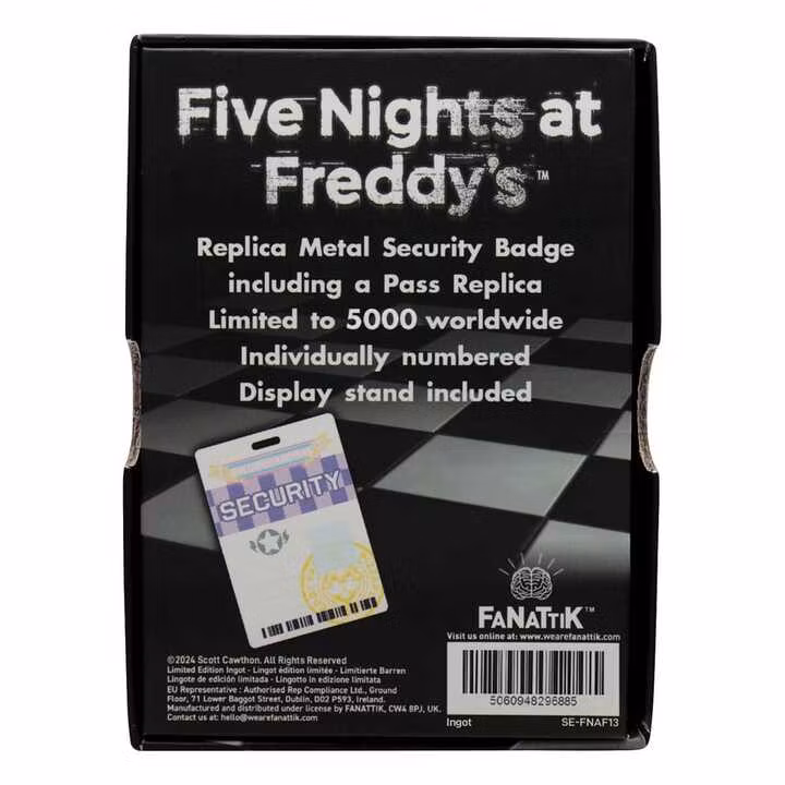 Five Nights at Freddy's Replica Security Badge Antique Brass Edition