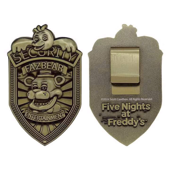 Five Nights at Freddy's Replica Security Badge Antique Brass Edition