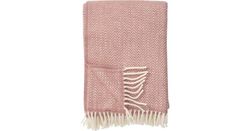 Klippan filt chevron 100% ekologisk lammull nude/rosa
