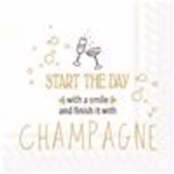 IHR Cocktail servett "Start the day with champange"