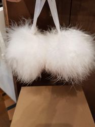A lot decoration vit fluffig julgranskula 1st