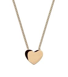 Edblad halsband hjärta guld