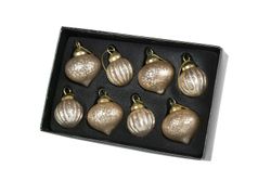 Glaskulor mini i guld 8-pack