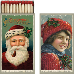 Sköna Ting tändsticksask tomte vintage1 st