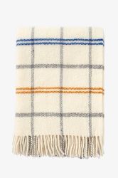 Klippan Yllefabrik Tartan vit/gul/blå
