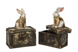 A lot decoration Skattkist m hare
