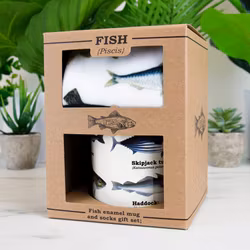 Gift Republic set mugg & strumpor fiskar
