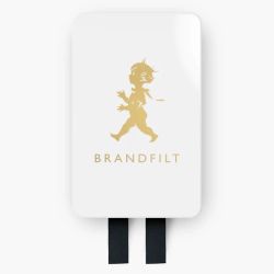 Solstickan Brandfilt vit med guld text