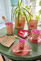RICE Heart Plate - Cream - Darling Hearts Print
