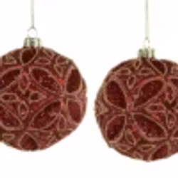 A lot decoration julkula röd/guld 10 cm