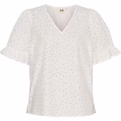 Isay Molly V-ringad blus med volangdetaljer i ärmarna