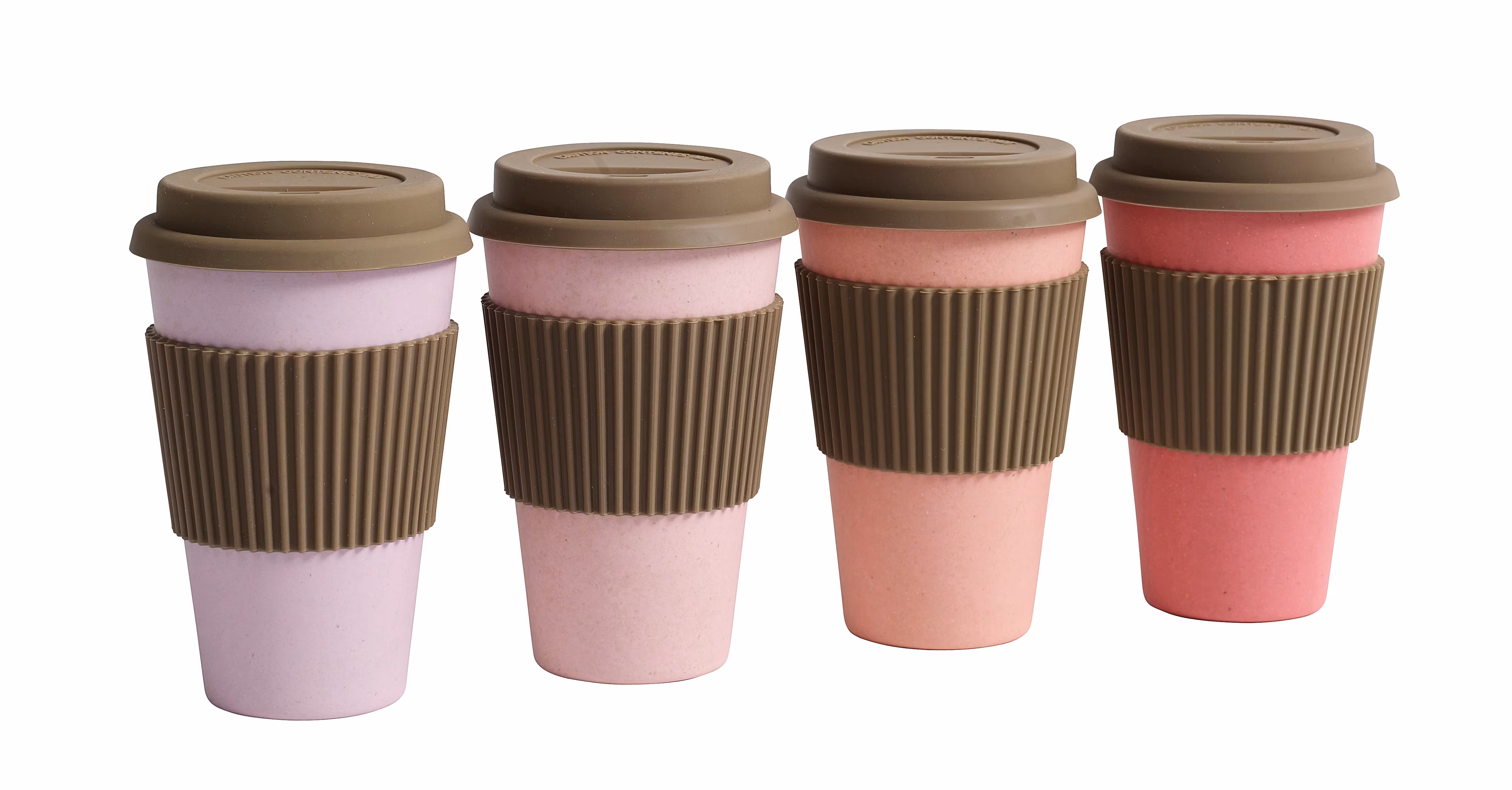 Ekologisk take away bambumugg i 4 olika rosa nyanser från danska NORDAL
