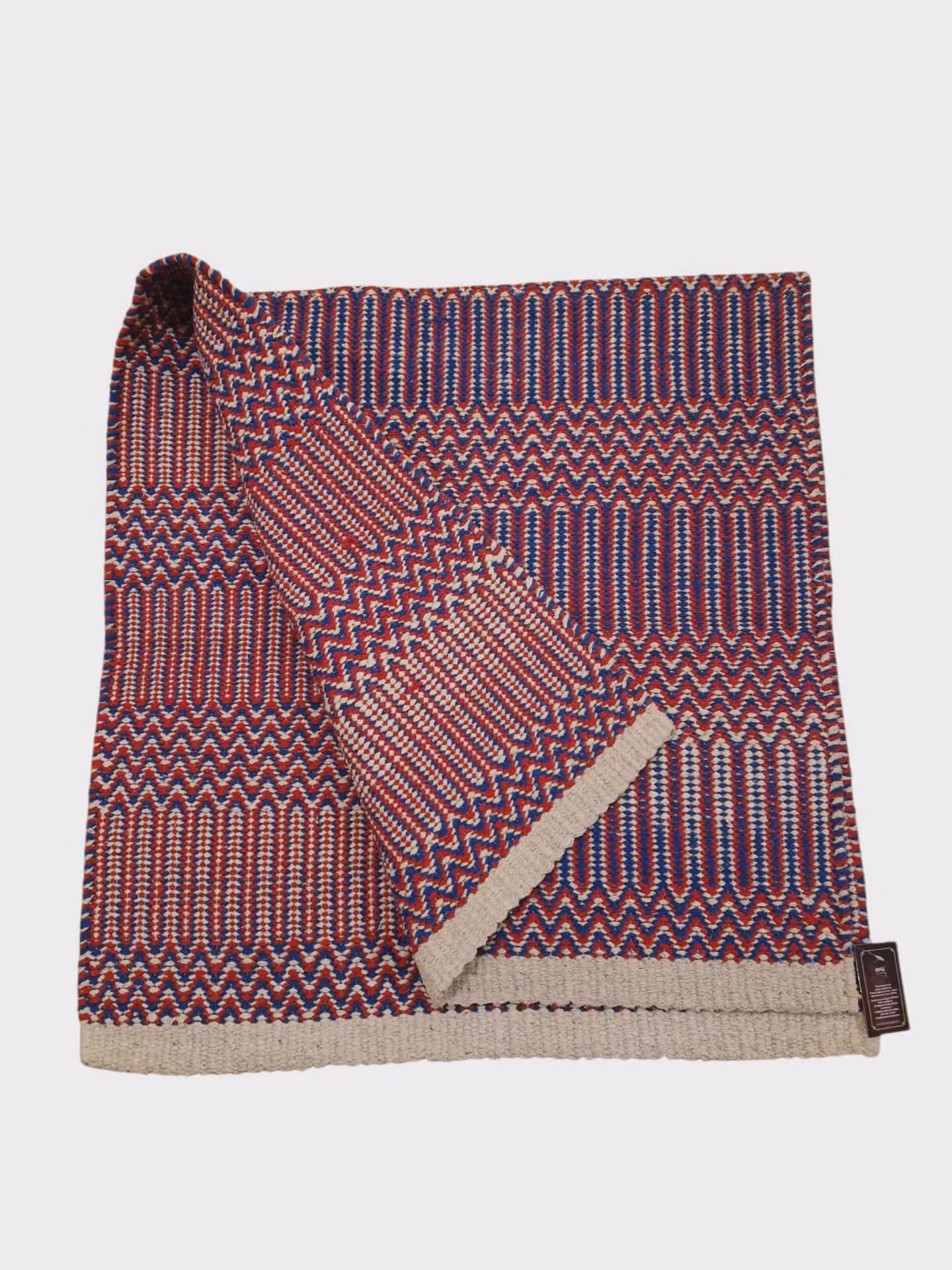 Kopia Double weave filt  "Cowboy " 32 x 64 tum blå, röd, beige