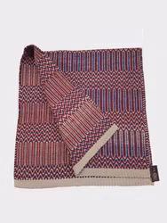 Kopia Double weave filt  "Cowboy " 32 x 64 tum blå, röd, beige