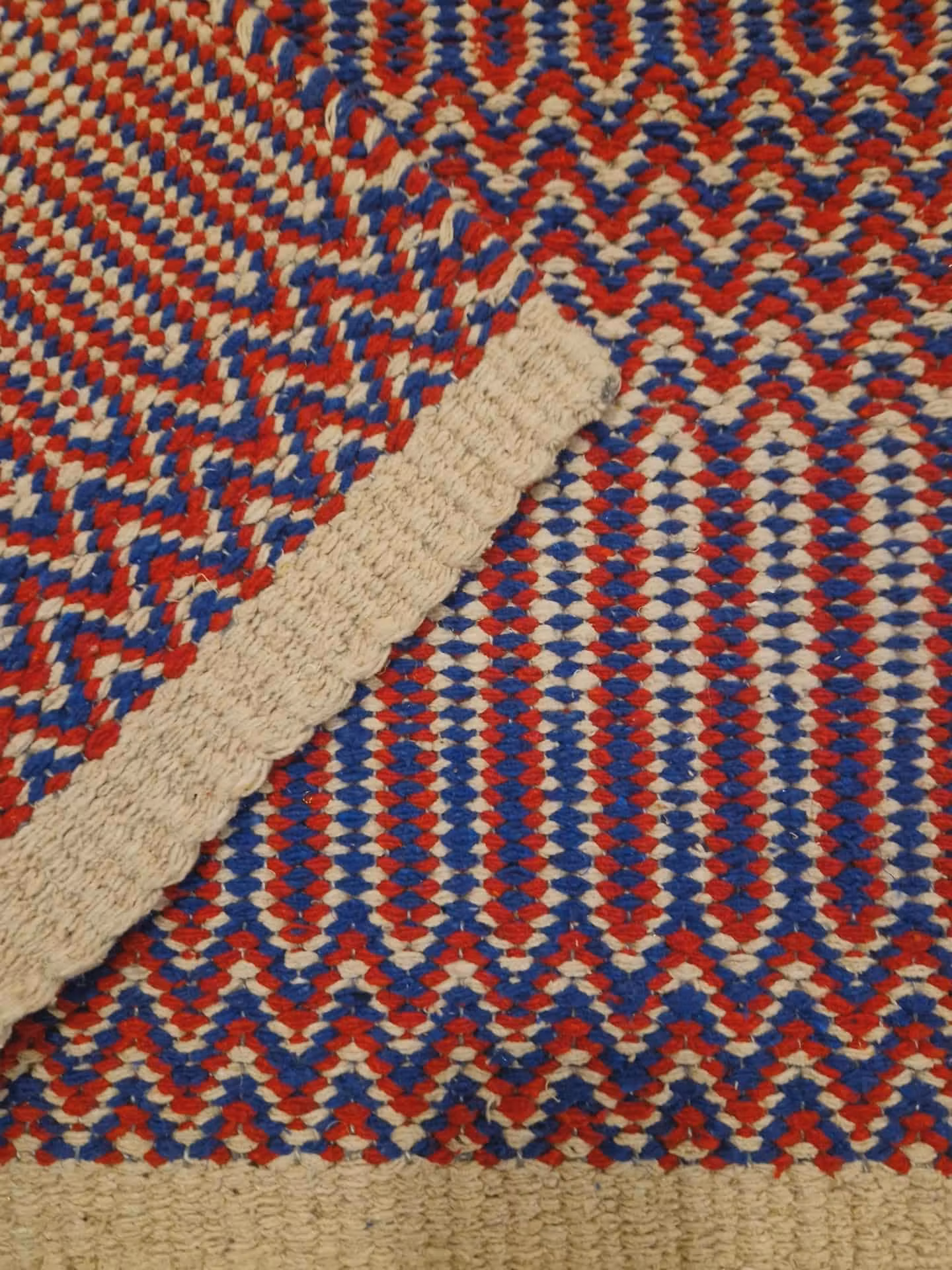 Kopia Double weave filt  "Cowboy " 32 x 64 tum blå, röd, beige