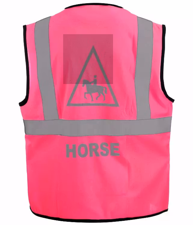 Reflex väst rosa "HORSE" vuxna