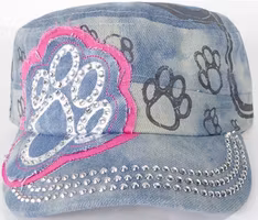 "Paw" keps splash light denim