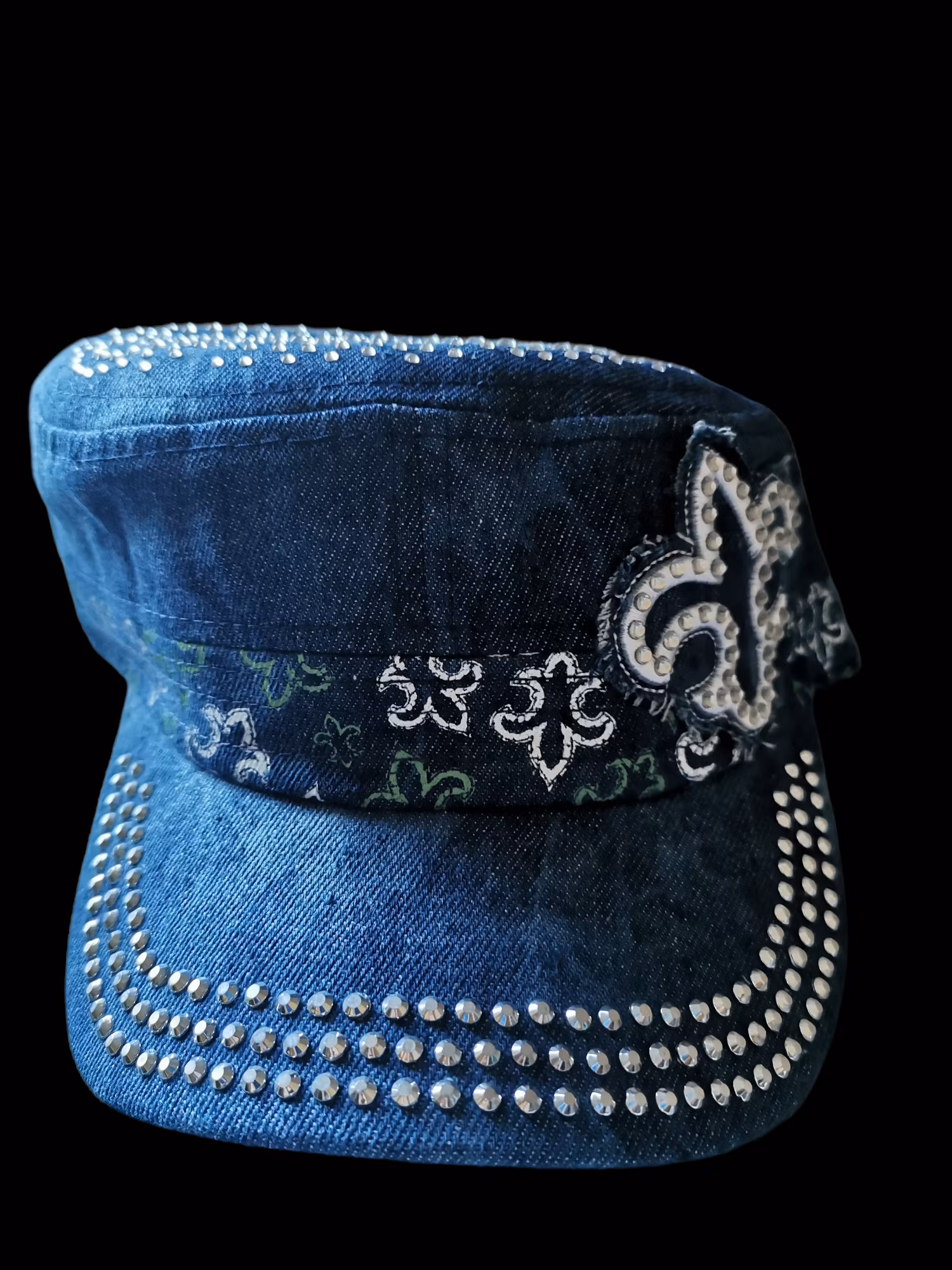 "Fleur de Lis" keps splash dark denim